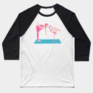 Flamingo yoga Baseball T-Shirt